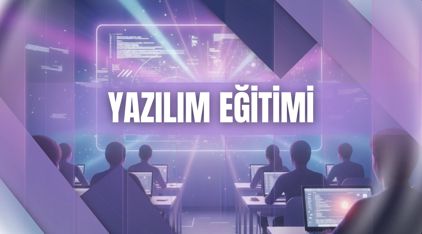 Yazılım eğitimi alan öğrenciler bilgisayar başında kod yazarken, mentor eşliğinde programlama öğreniyorlar